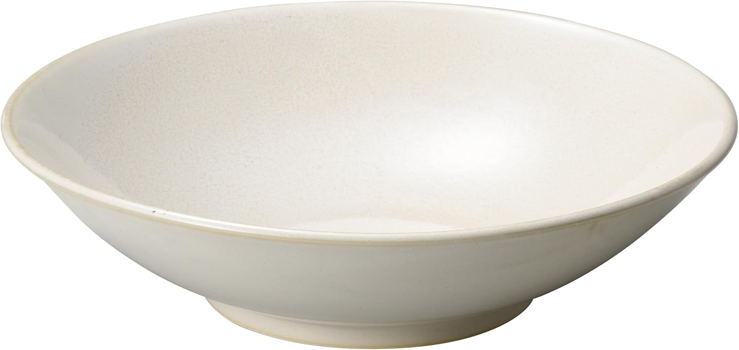 Koyo Pottery 18120111 Patio, Off-White, 9.4 inches (24 cm), Shallow Bowl, Dishwasher Safe, Made in Japan