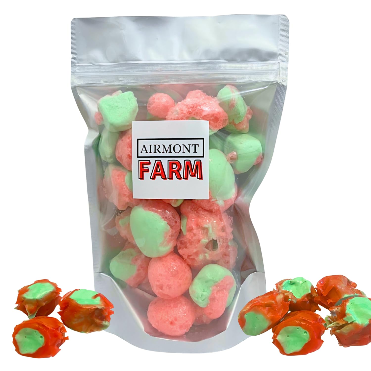 Freeze-Dried Candy Salt Water Taffy 2 oz - Cut To Bite Sized Pieces - Ships In Box - Deliciously Crunchy, Intense Flavor, Lightweight Snack (Candy Apple)