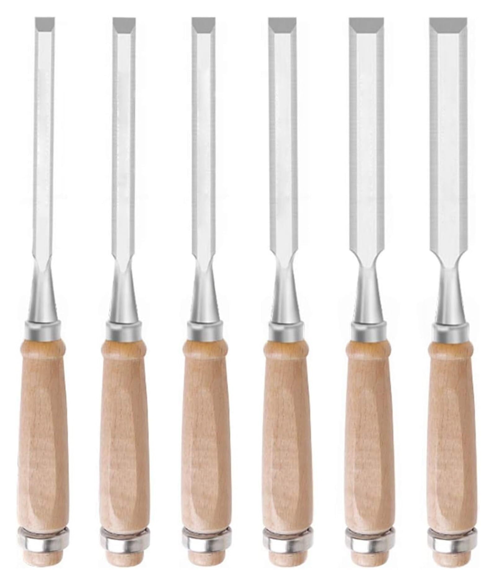 Scalpelli per Legno Scalpelli per Legno Scalpelli per Legno Professionali per falegnameria, scalpelli per Legno con Bordo smussato affilato, Set da 6 Pezzi per artis