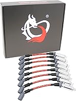Vista 1 de DRAGON FIRE PERFORMANCE Juego de cables de bujías trenzados de tela clásica roja clásica vintage compatible con Buick Chevrolet GMC Cadillac Pontiac