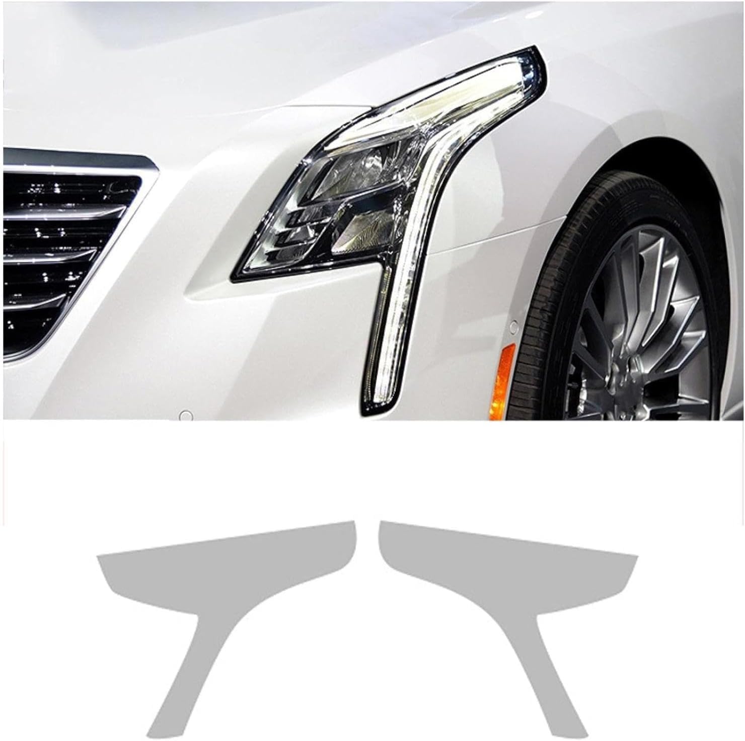 SamLng Car Front Light Film for Cadillac CT6 2016 2017 2018 Car Headlight Film Front Light Transparent Blackened Moulding Vinyl Protection Sticker Car Light Film