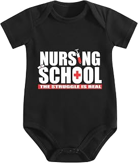 Baby Romper,Nursing School The Struggle Is Real,Unique Geometric Pattern Breathable Comfortable Fit