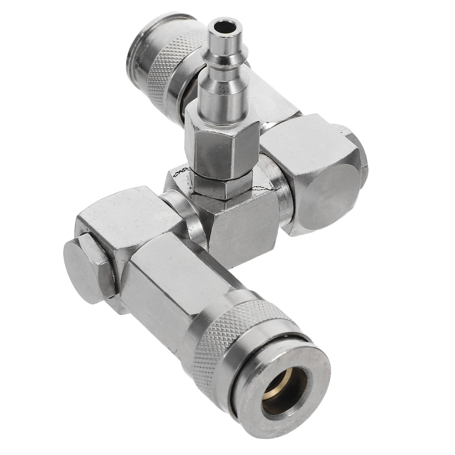 Raccordo Girevole Funzione di Sfiato 2 in al Carbonio Argento e Resistenza all Usura per Spazi Stretti e Impianti Pneumatici Complessi