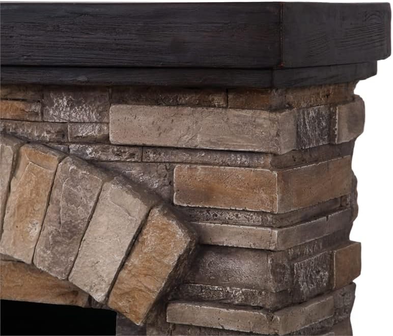 Miniatura 4 de Chimenea eléctrica independiente de óxido de magnesio de cerámica de 36 pulgadas con 4 ajustes de efecto de llama parpadeante, control remoto y