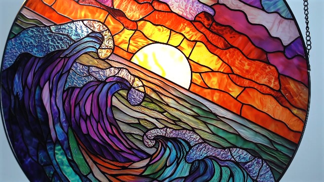 DASTOLL Attrape-soleil En Verre Teinté à Suspendre, Nuages Et