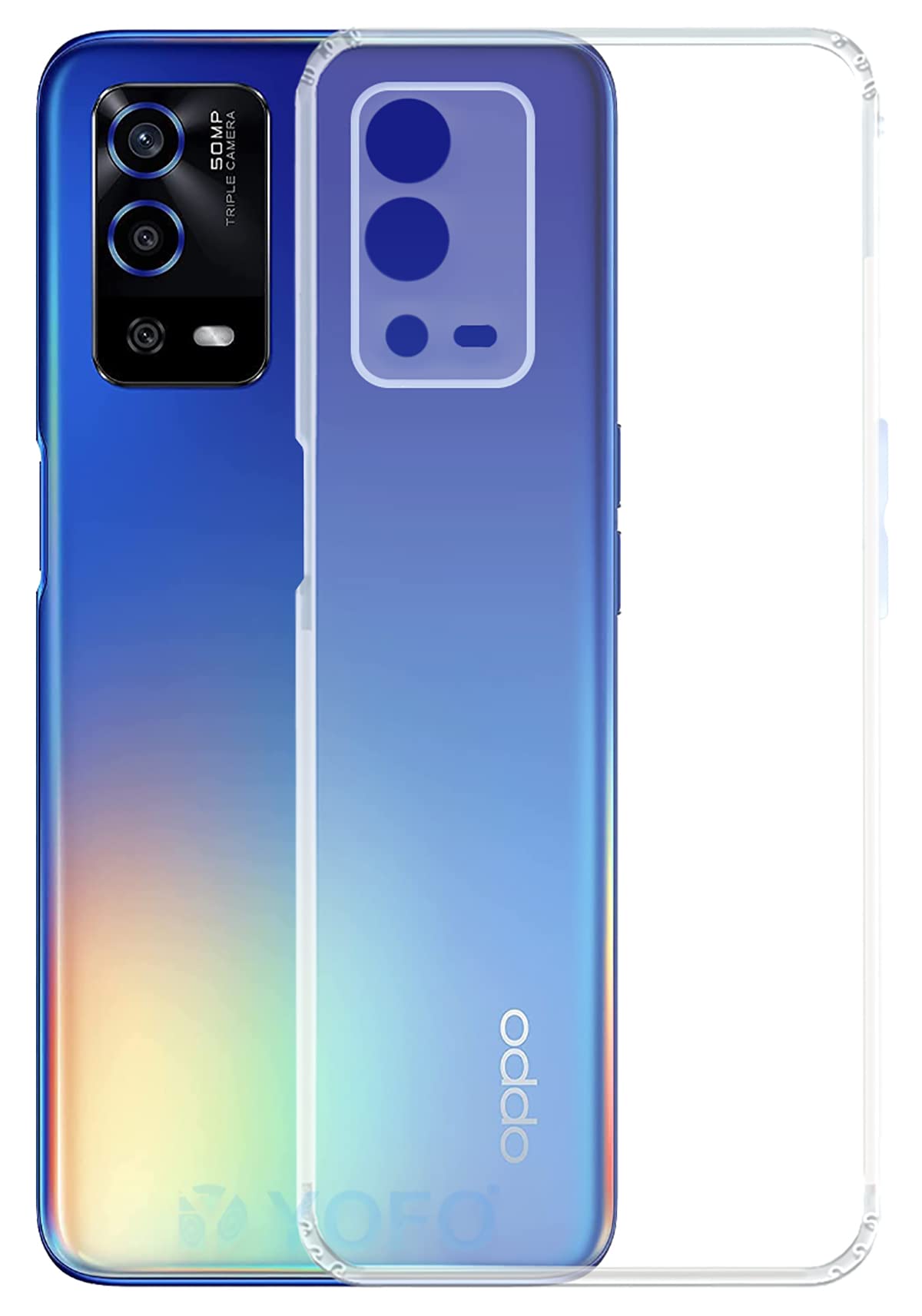 YOFO Back Cover for Oppo A55 4g (Silicone|Transparent|Camera Protection) (B0BTB4H3R7) Amazon Price History, Amazon Price Tracker
