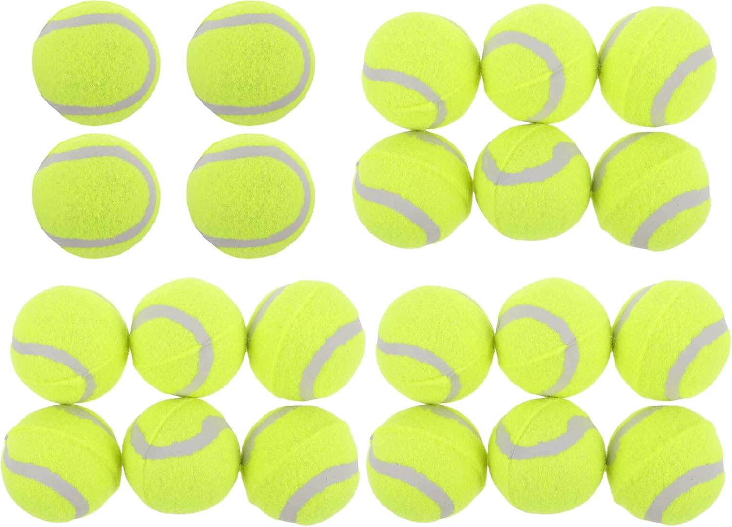22pcs Dog Tennis Balls Chew Rubber Training Balls Sturdy Fetch Exercise Playing for Small Medium Large Dogs Outdoor Interactive Pet Supplies