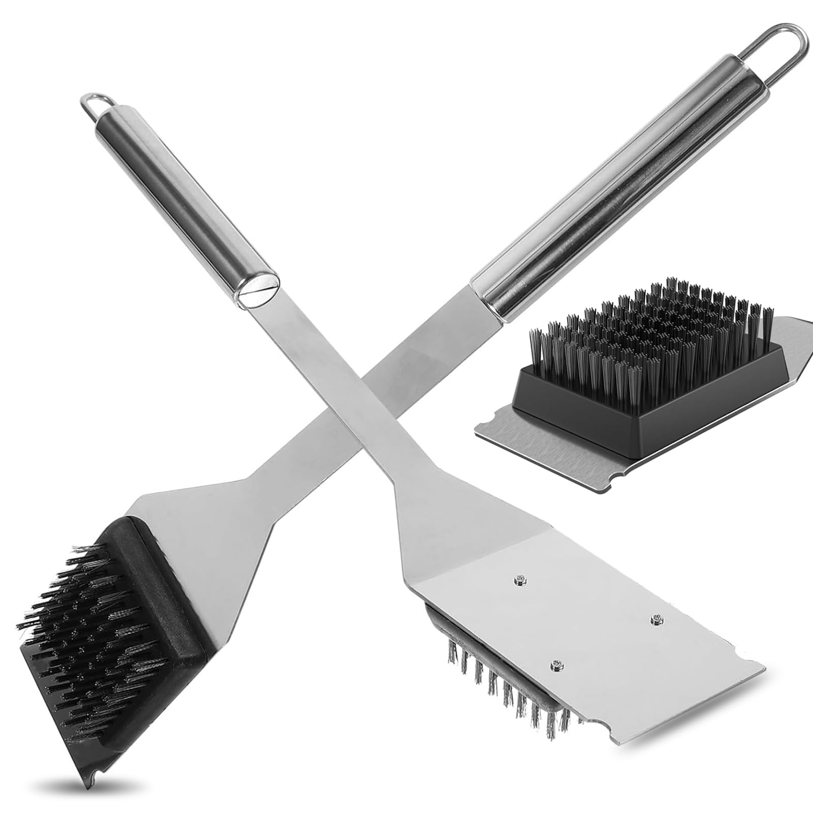 Grill Brush and Scraper, Wire BBQ Grill Brush for Outdoor Grill, 42CM Grill Cleaning Brush BBQ Grill Accessories, Safe Grill Cleaner Brush for BBQ Brush for Grill Cleaning