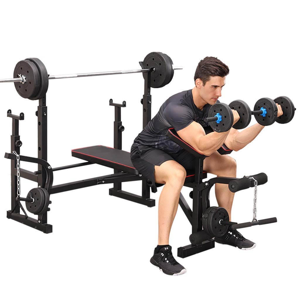 Weight Bench Multifunctional Bench Press Barbell Dumbbells Storage
