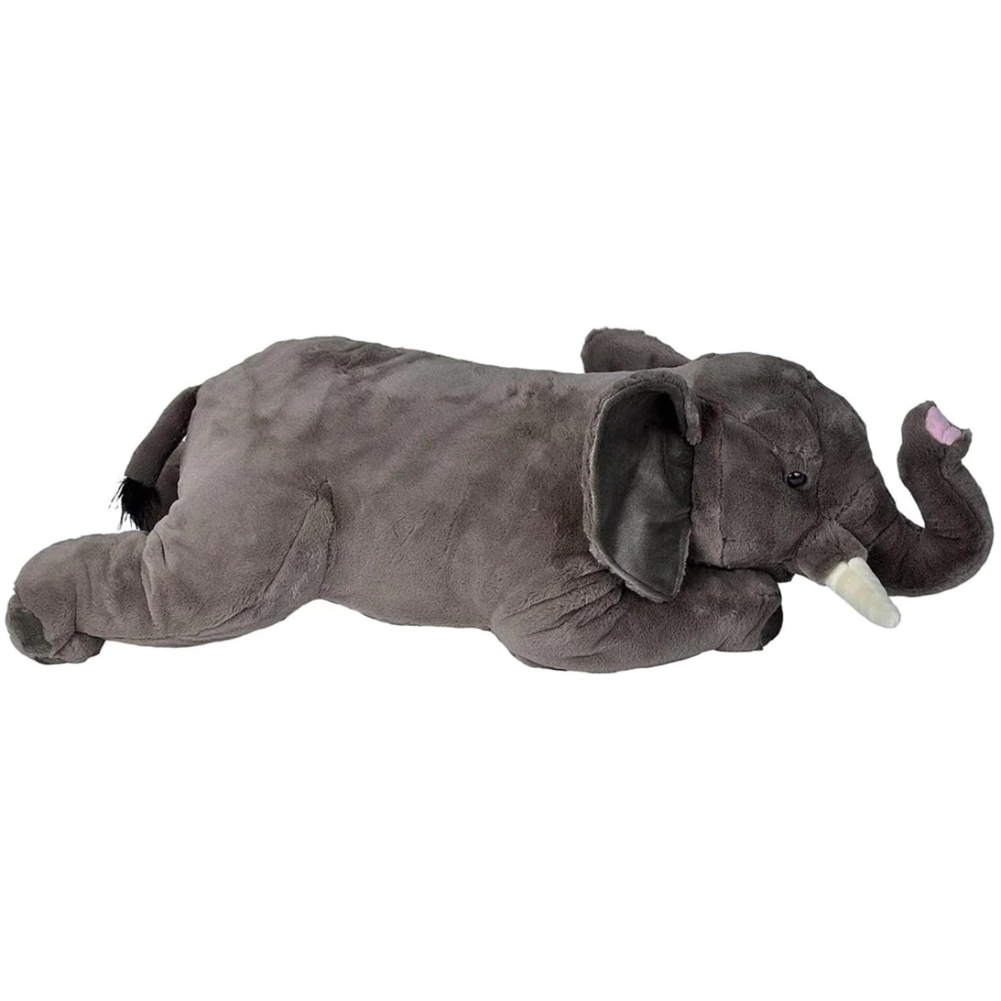 Wild Republic Cuddlekins Jumbo Elefante Africano, Peluche di Animali, 76 cm, Peluche per Neonati, Peluche per Regalo di Compleanno Imbottitura Realizzata Partendo da Bottiglie Riciclate