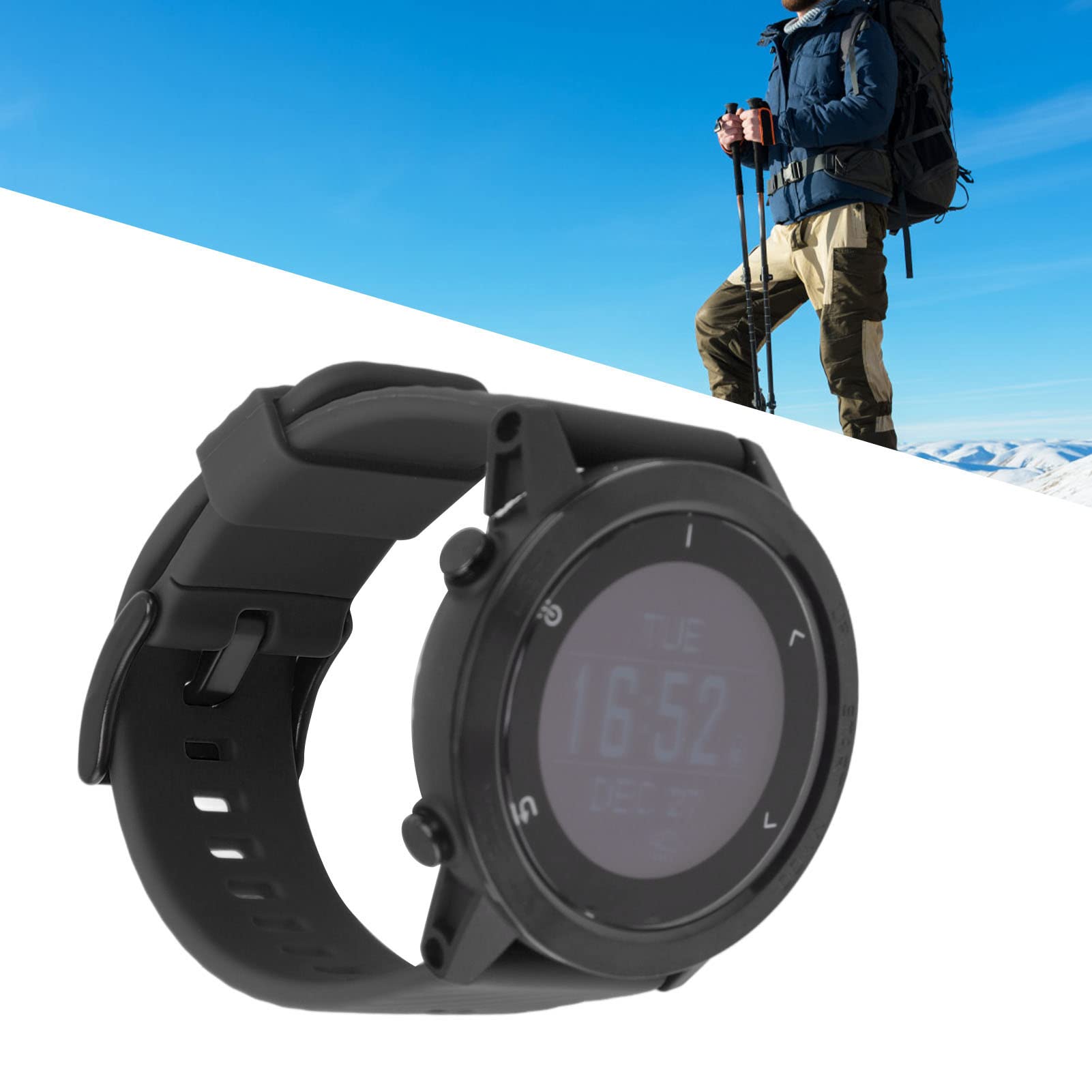 Reloj de Buceo Inteligente, Reloj Deportivo Multifunción de Montañismo con Frecuencia Cardíaca, Resistente Al Agua para Correr, Ciclismo, Montañismo
