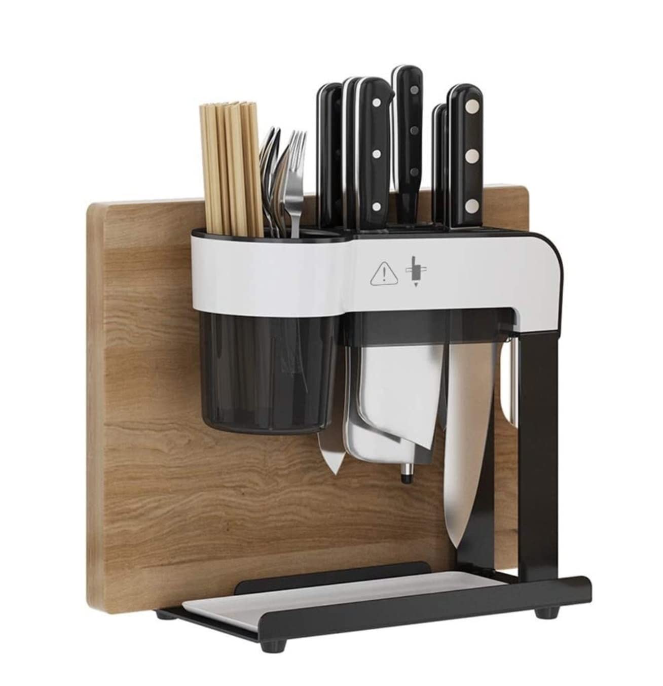 Pusty Blok Na Noże Uchwyt Bloku Noża Półka Na Przybory Kuchenne Deskę Do Krojenia Organizer Sztućce Czystego Porządku Do Restauracji(Black)