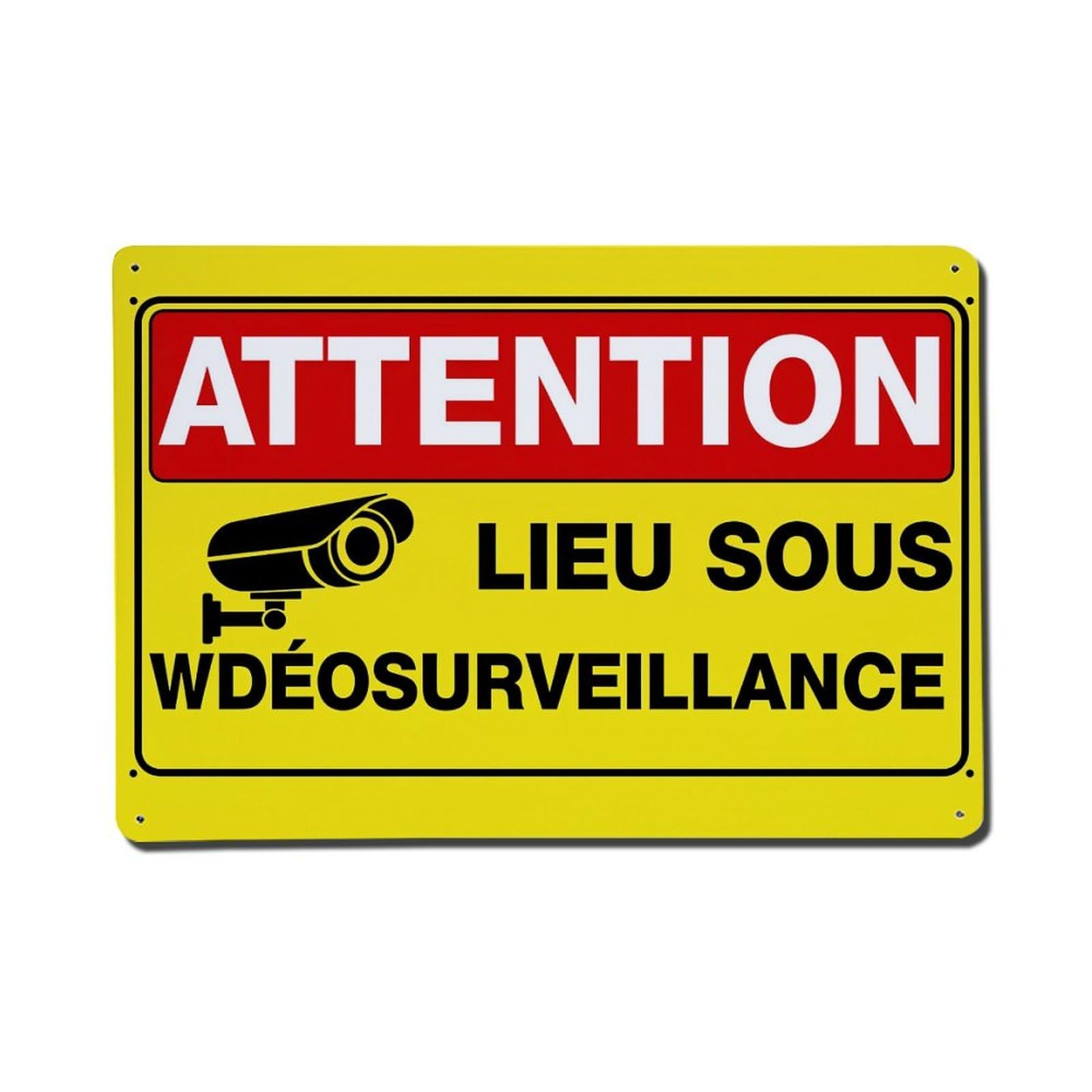 Enderetf Vintage Attention Area Under Video Surveillance Camera Sign Tin Sign Metal Poster, Home Bar Garage Man Cave Cafe Indoor & Outdoor Wall Decoration 8X12inches