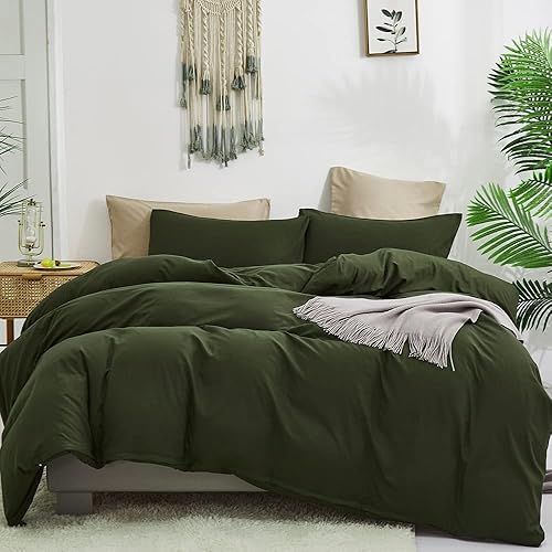 CLOTHKNOW Juego de edredón verde salvia tamaño matrimonial, juego de edredón verde mar, juego de ropa de cama verde claro, juegos de edredón de