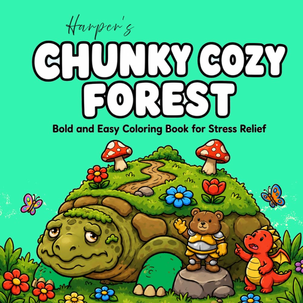 Chunky Cozy Forest: Bold and Easy Coloring Book for Stress Relief