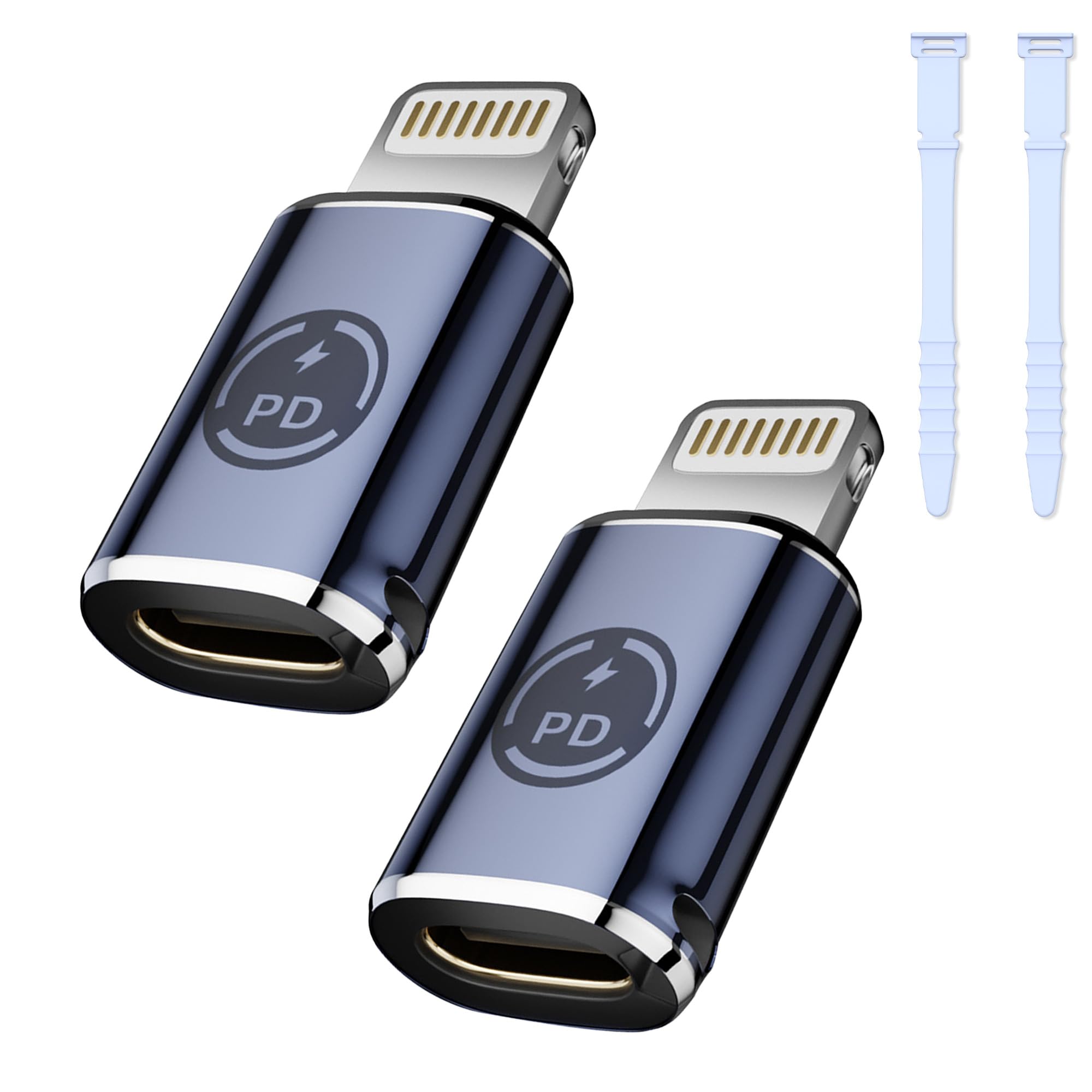 USB C to Lightning Adapter 2 Pack USB-C Female to Male Lightning Adapter Support 27W PD Fast Charging&Data Transfer, L-ightning to USB Type C Cable