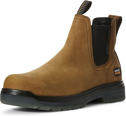 Ariat Botas de construcción Turbo Chelsea H2O con punta de carbono para hombre, Golden Grizzly, talla única