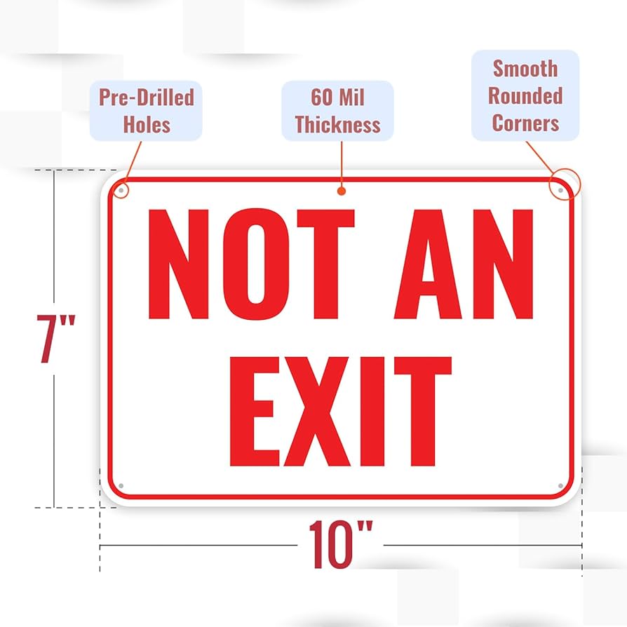 amazon-com-1pc-not-an-exit-sign-10-x-7-inches-aluminum-no-exit-sign-for-business-industrial-scientific for Free Printable No Exit Signs Amazon.com: 1PC Not An Exit Sign, 10 x 7 Inches - Aluminum - No Exit Sign For Business : Industrial & Scientific for Free Printable No Exit Signs