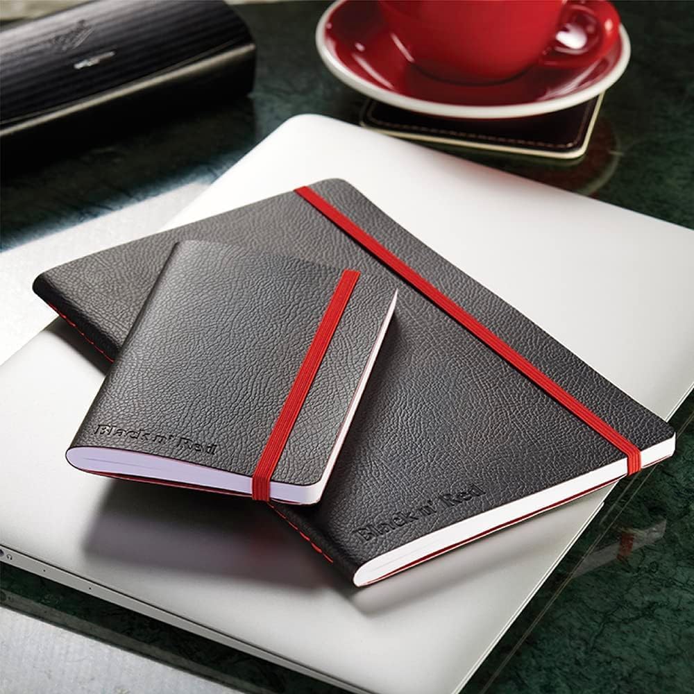 Black n' Red A5 Soft Cover Journal - Ruled with Numbered Pages