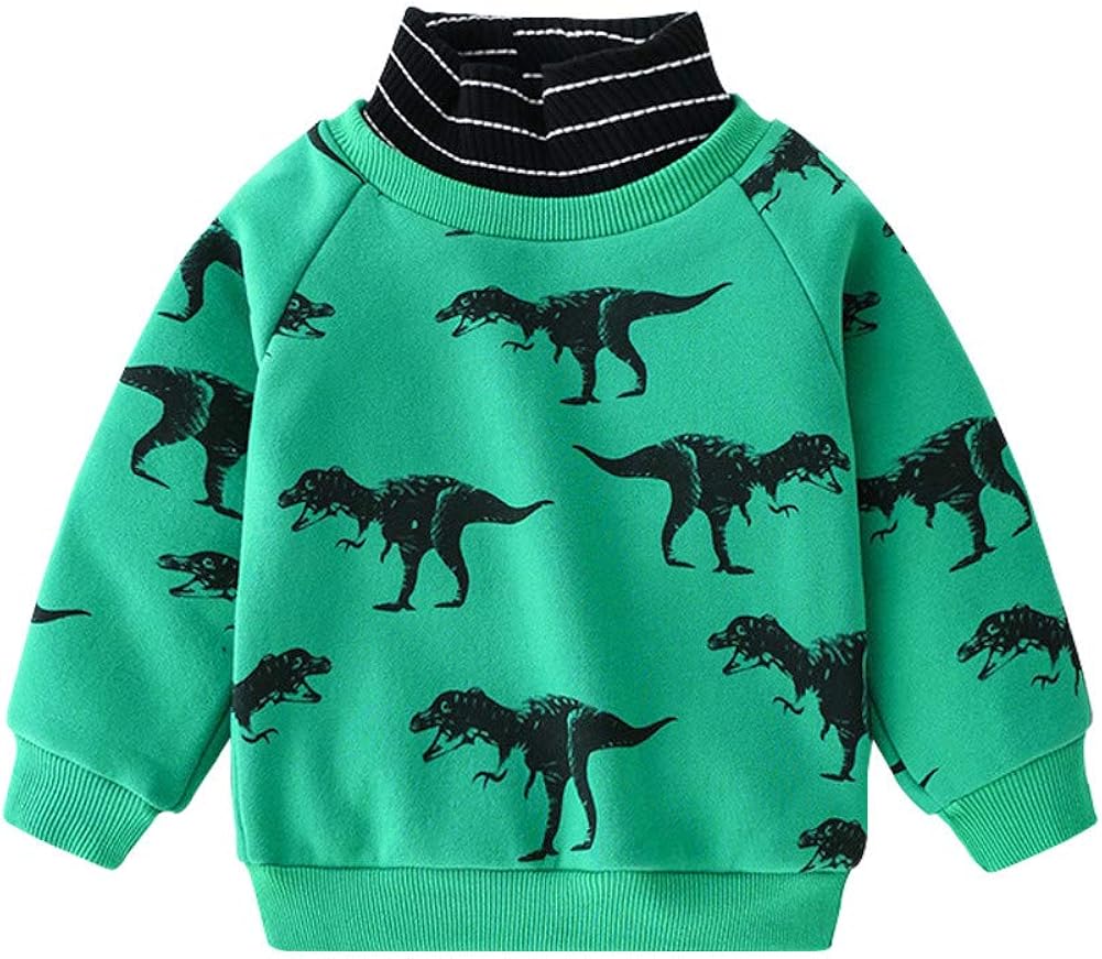Mud Kingdom Little Boy Mock Neck Dinosaur Sweatshirt Fleece: Clothing, Shoes & Jewelry