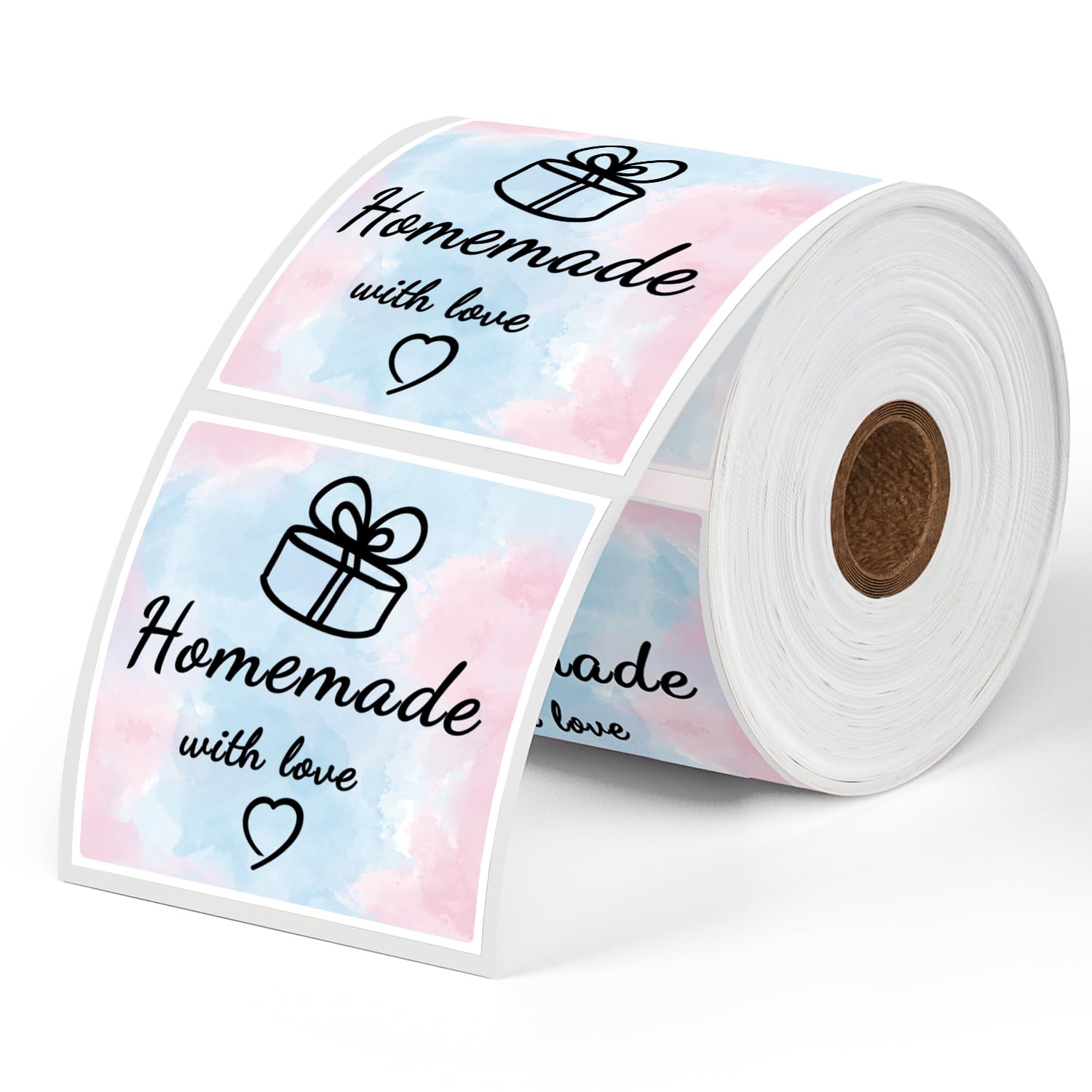 Phomemo 50 * 50 mm Etiquetas cuadradas cielo azul patrón Sakura 500 hojas/rollo, compatible con MUNBYN, Phomemo, Polono, impresora de etiquetas de envío, sin BPA