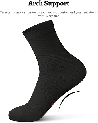 Compression Running Ankle Socks Men & Women 6 Pairs Quarter Cycling Socks