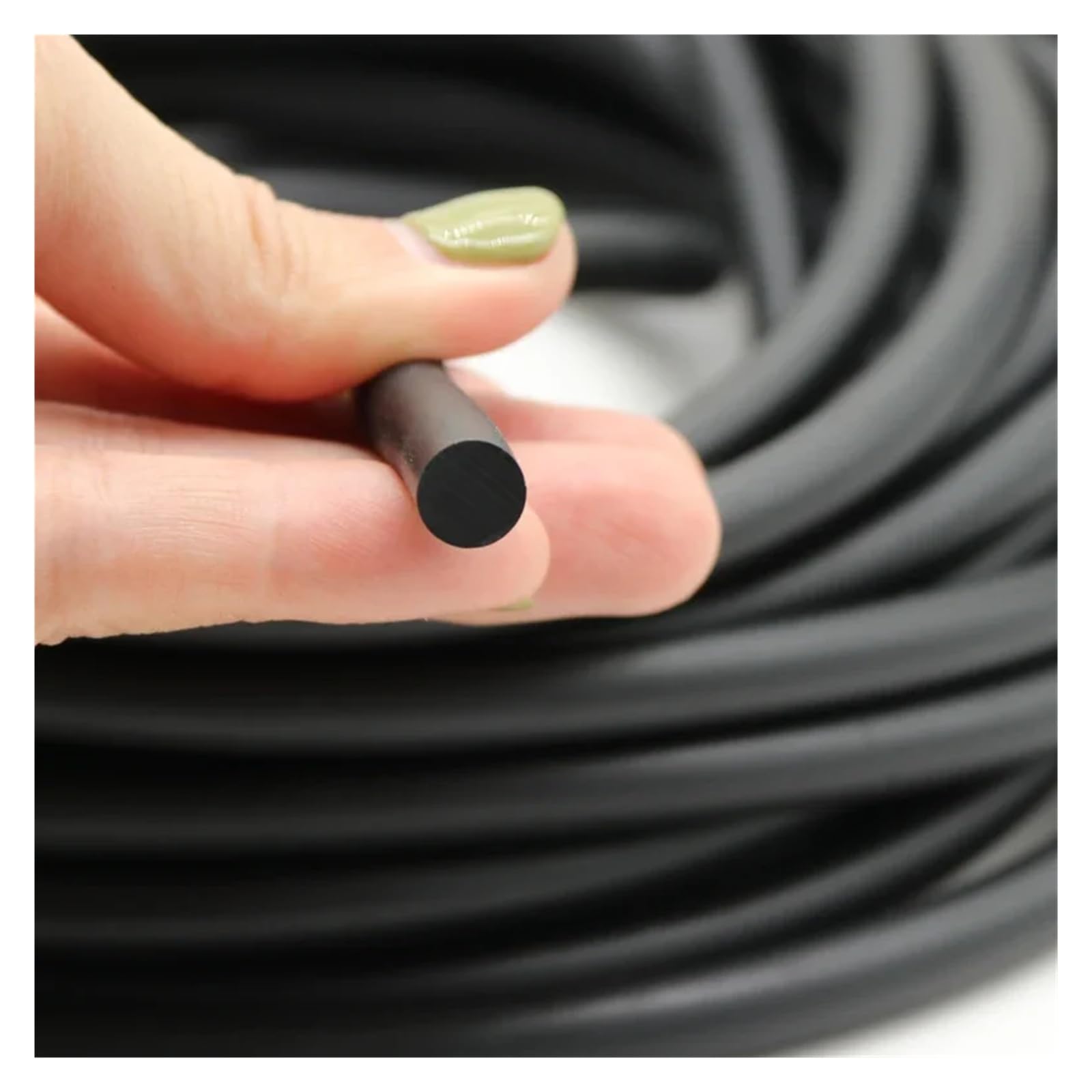 Bande d'étanchéité ronde en caoutchouc nitrile noir massif résistant à l'huile, 2/5/10 m, 1,5 2 2,5 3 4 5 6 7 8 9 10 mm(2 Meters,Diameter 1.5mm)