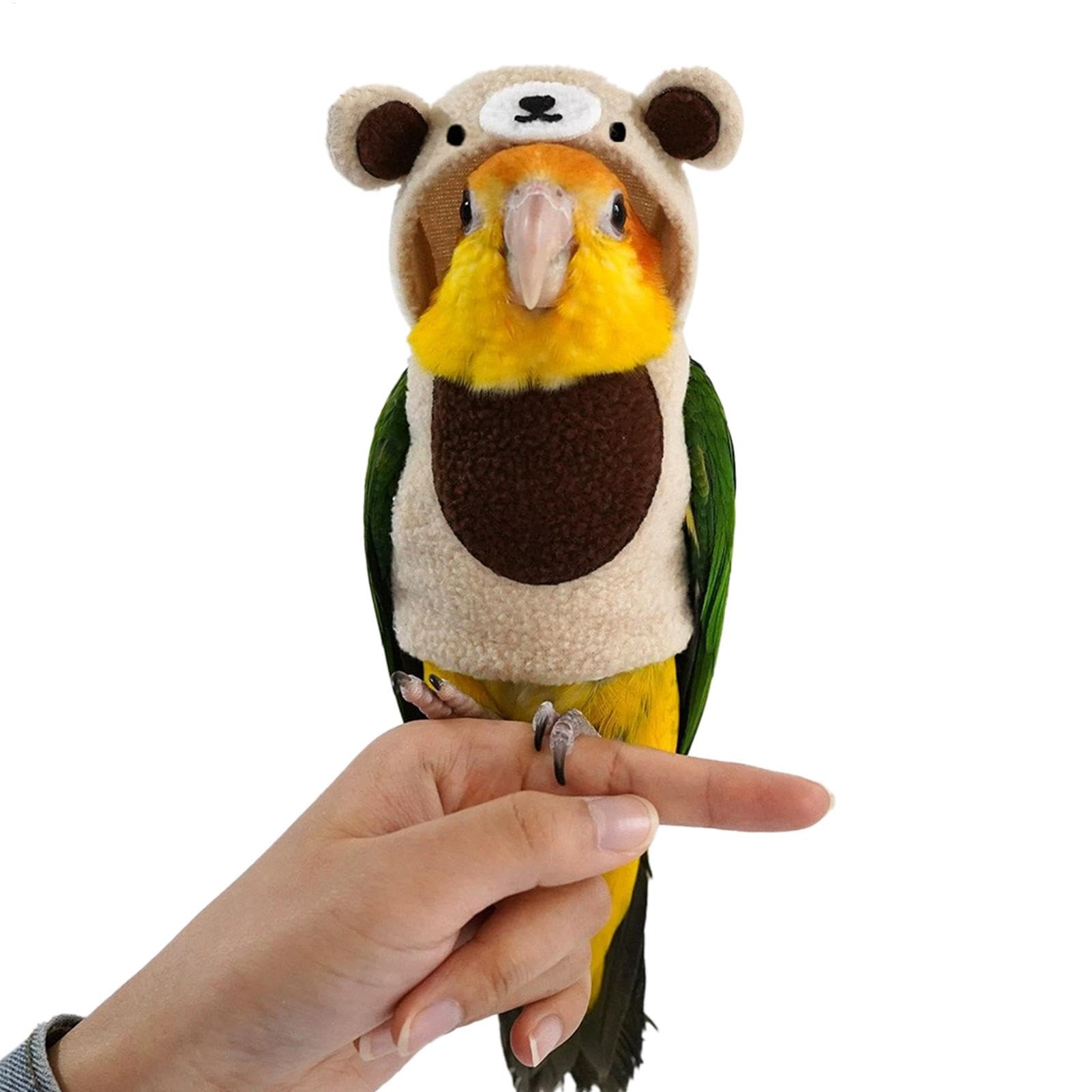 Rrlihjgu bird Harness For Cockatiels, Cute Bear Shape Costume With Parrot Cloak, Multi-purpose Cosplay Prop for Mynas, Rosellas, Lovebirds, Budgies — image 1