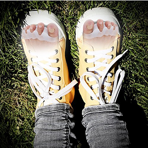 Toe Separators And Straighteners By Apasin, Bunion Pain Relief, Foot Spacers And Correctors Used For Sports Activities, Yoga Practice & Running (One Pair - White) #TOP5