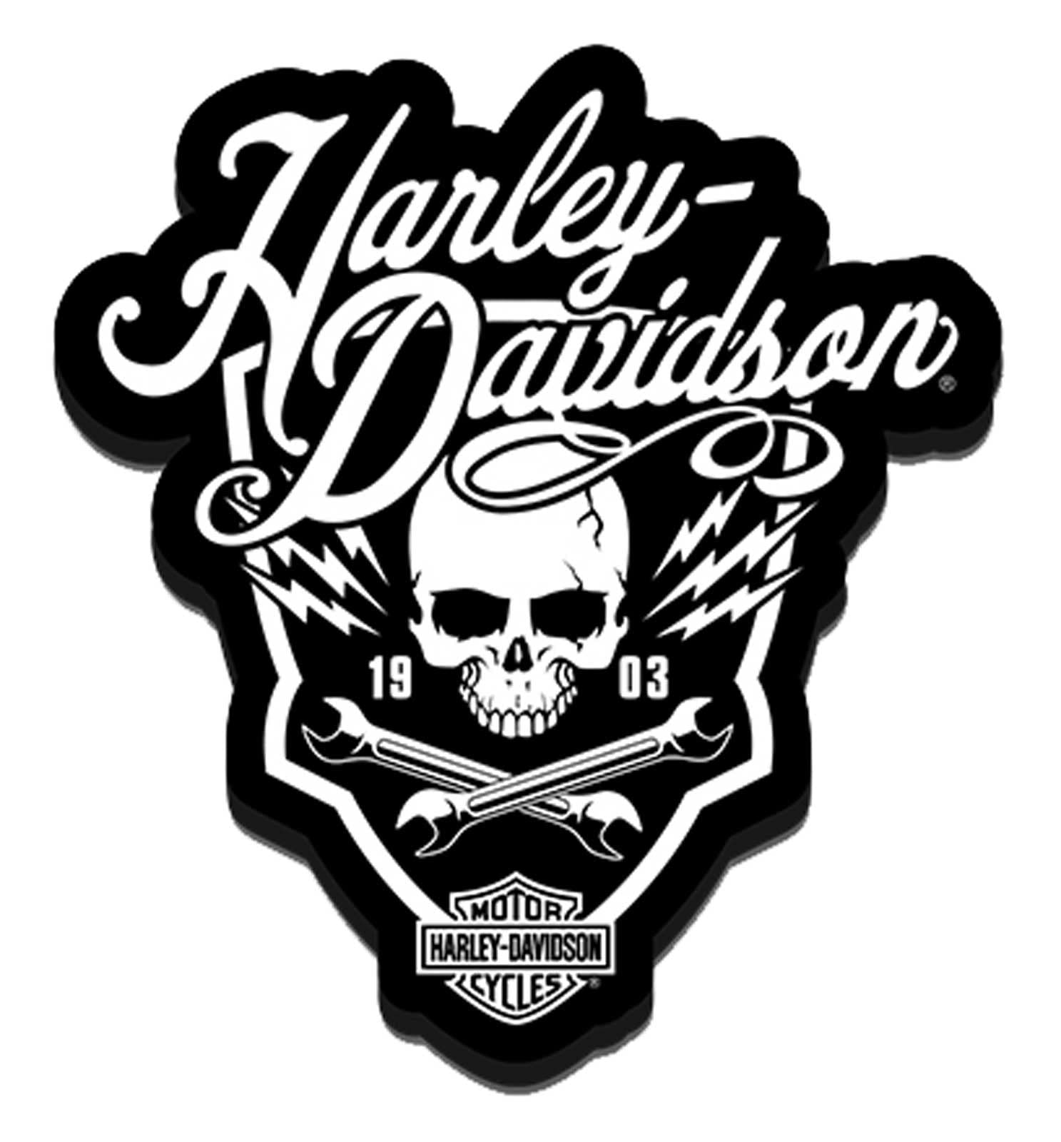 Harley-Davidson Cut-Out Bolts n' Doodads Hard Acrylic Magnet - 3 inch - Black