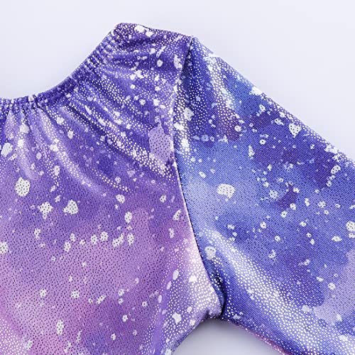 HOZIY Long Sleeve Leotards for Girls Gymnastics Kids Toddler Tumbling Outfits Floral Unicorn Galaxy Rainbow Stripe Pattern