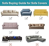 Vista 7 de U-NICE HOME Funda para sofá biplaza elástica, cubierta para sofá, funda para sillón, protector de muebles para sofá con 2 cojines, funda para sofá