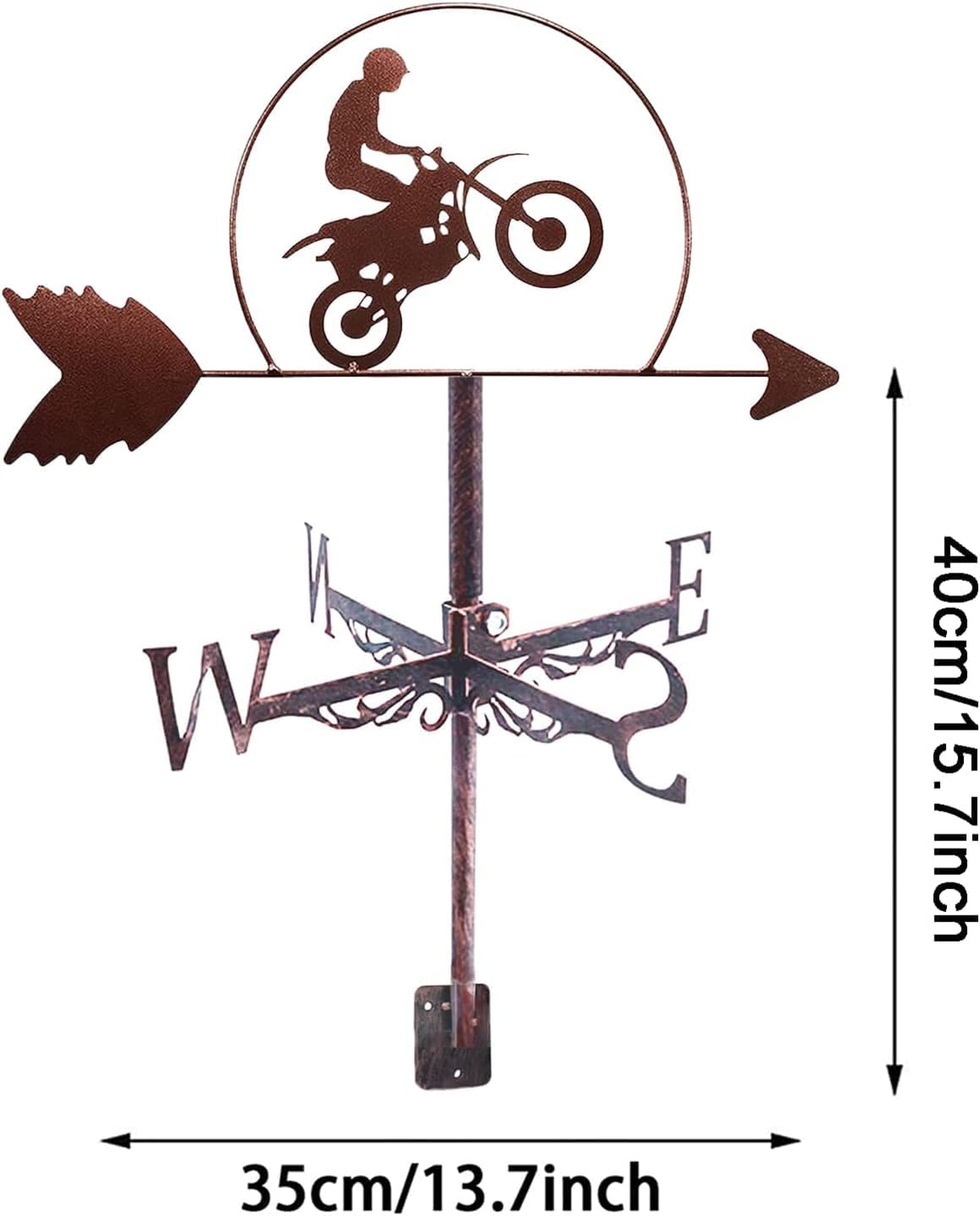 Weathervane Weather Vane Motorcycle Sculpture Pattern Weather Vane Direction Indicator Grass Source-Garden Lawn Outdoor Roof Ornament Wind Vane