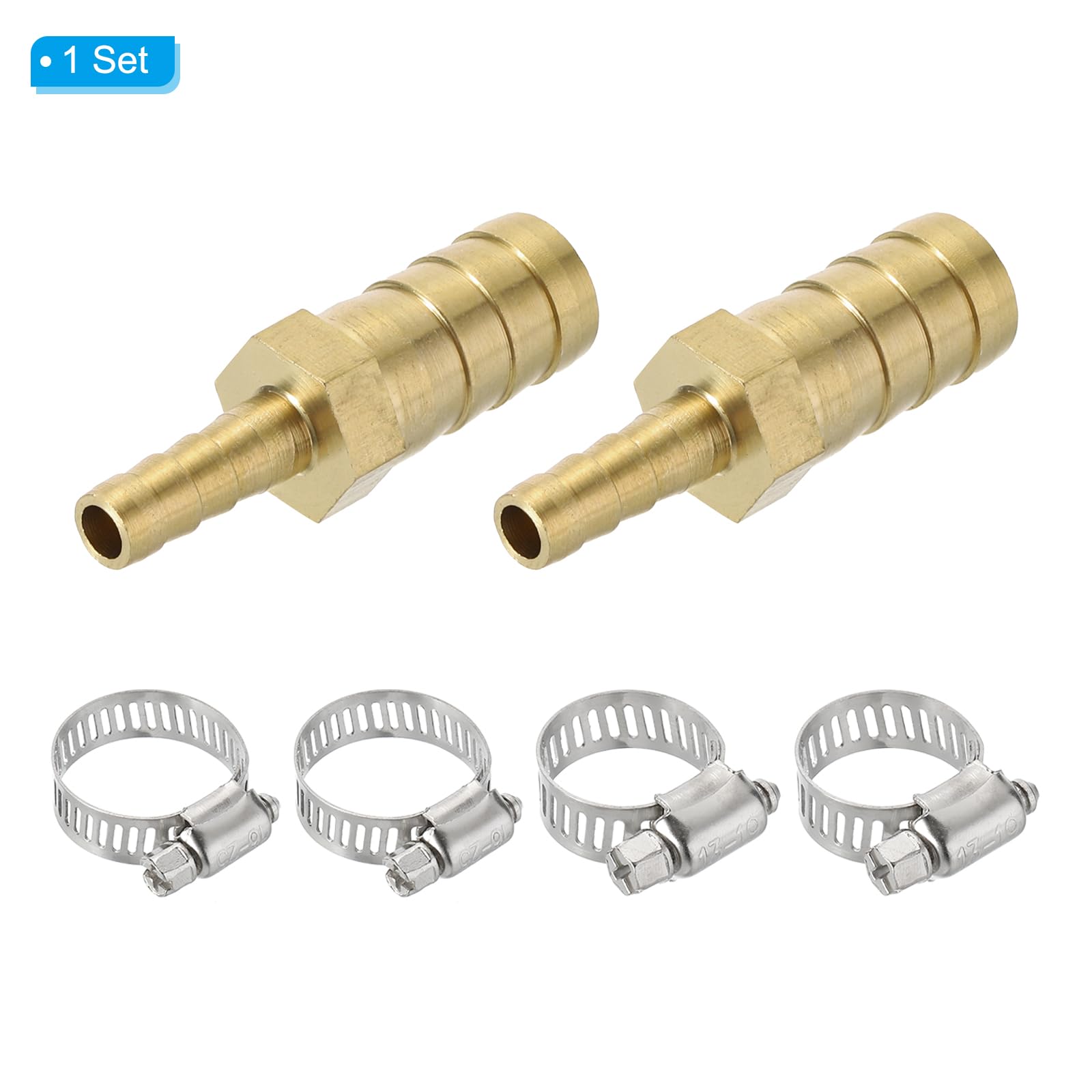 PATIKIL 1/4" to 1/2" Brass Hose Barb Reducer - Image 3