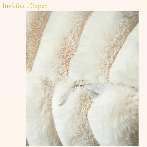 Miniatura 5 de Fundas de almohada lumbar de piel sintética de 14 x 36 pulgadas, color blanco crema, suave, decorativa, funda de almohada lumbar, lujosa funda de