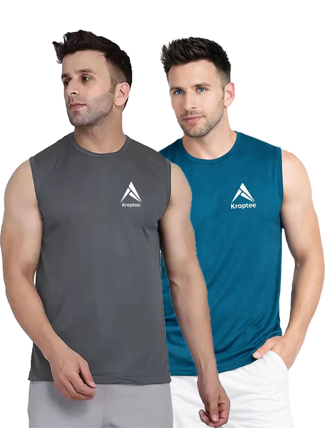 kroptee Stylish Vest for Men | Vest for Boys - Perfect for Gym Workouts,| Men's Tank Top Regular fit|Cotton Combo Pack of 2 Sports Vest-picture-40