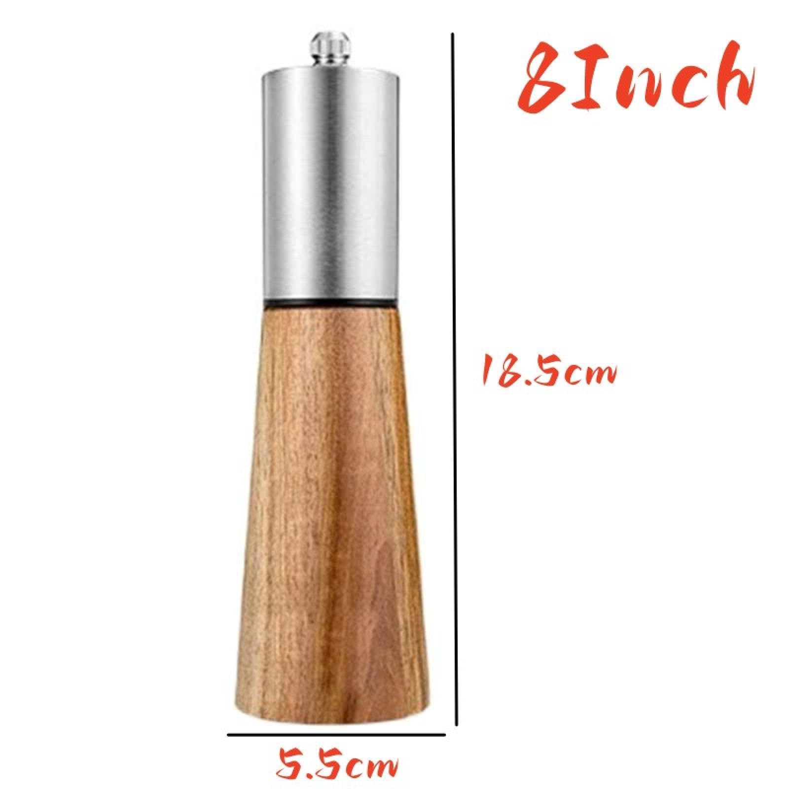 Salz- und Pfeffermühlen-Set, manuelle Salz- und Pfeffermühle, Edelstahl, verstellbare Mühle, 2 Stück, 20,3 cm