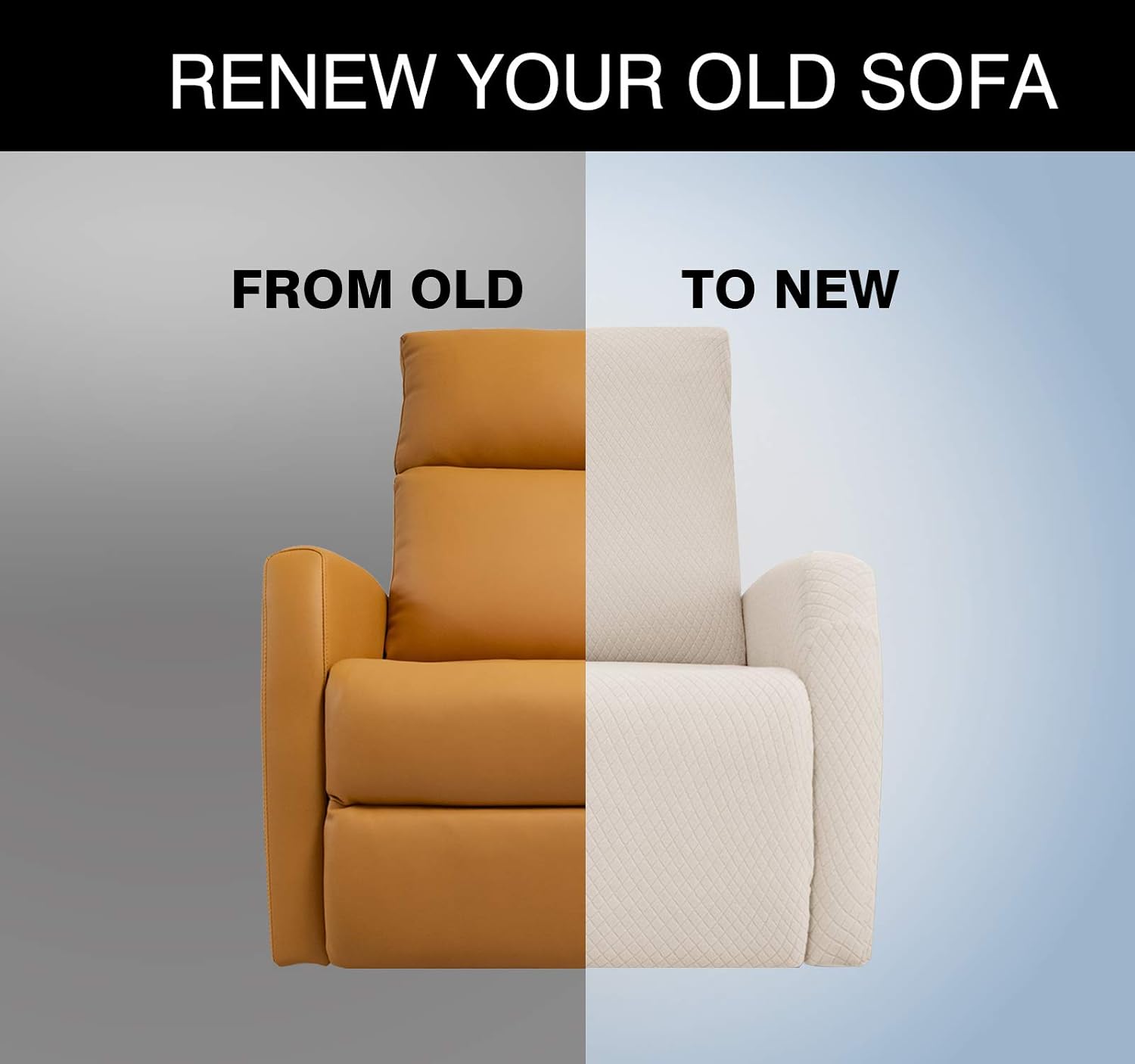 Obytex 4 Pieces Stretch Recliner Chair Cover Polyester and Spandex Upgrade Pattern Couch Covers Dog Cat Pet Slipcovers Furniture Protectors，Machine Washable (Recliner, Style1 Cream)