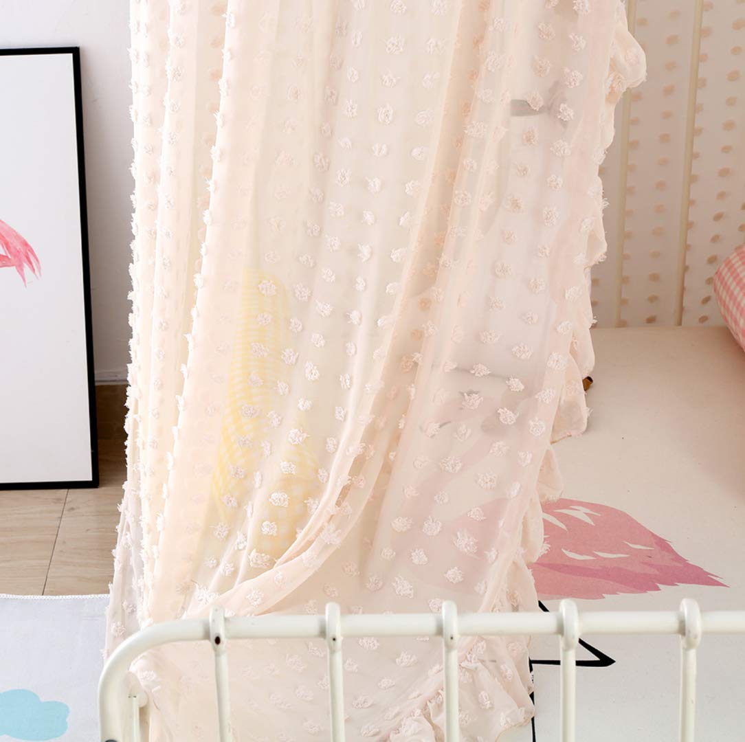 SHIKUN Chiffon bedtent, ronde koepelbed, luifel, babyklamboe met vlag en pompons, Scandinavische stijl, kindertent, bedgordijn voor jongens, meisjes, kinderbed SHIKUN Chiffon bedtent, ronde koepelbed, luifel, babyklamboe met vlag en pompons, Scandinavische stijl, kindertent, bedgordijn voor jongens, meisjes, kinderbed