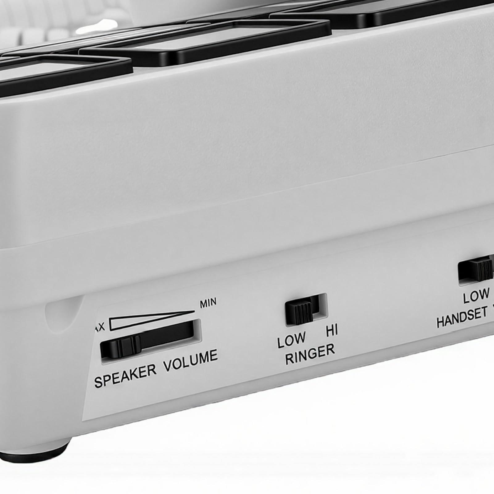 Fabater Telefono Fisso Extra Rumoroso da 110 DB, Design con Pulsanti Grandi per Anziani, con Chiamata in Vivavoce e Chiave di Emergenza per Uso Domestico (WHITE)