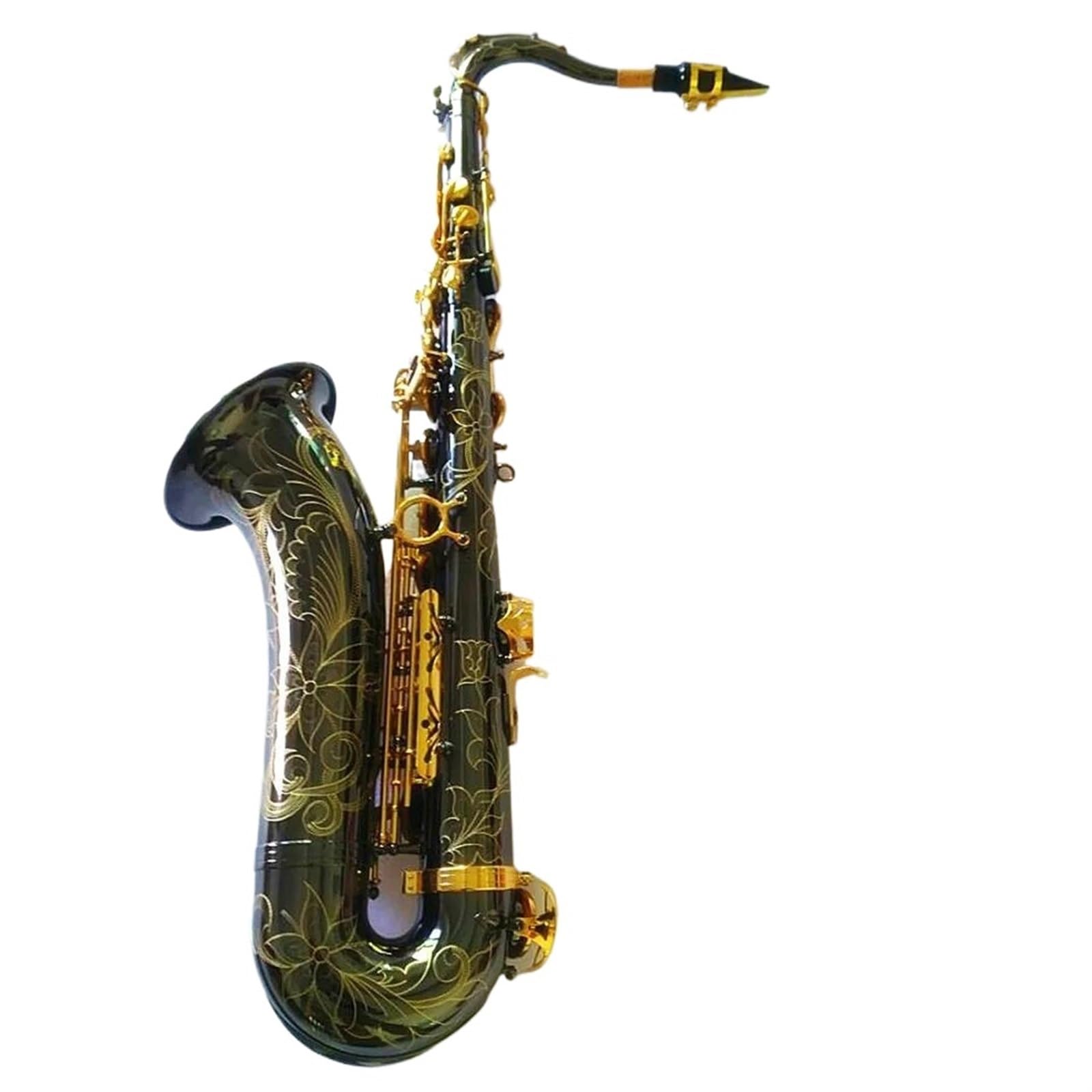 Saksofon Tenorowy B Płaski Instrument Muzyczny Czarny Nikiel Złoty Klucz Saksofon Mosiężne Guziki Z Ustnikiem profesjonalny Saksofon