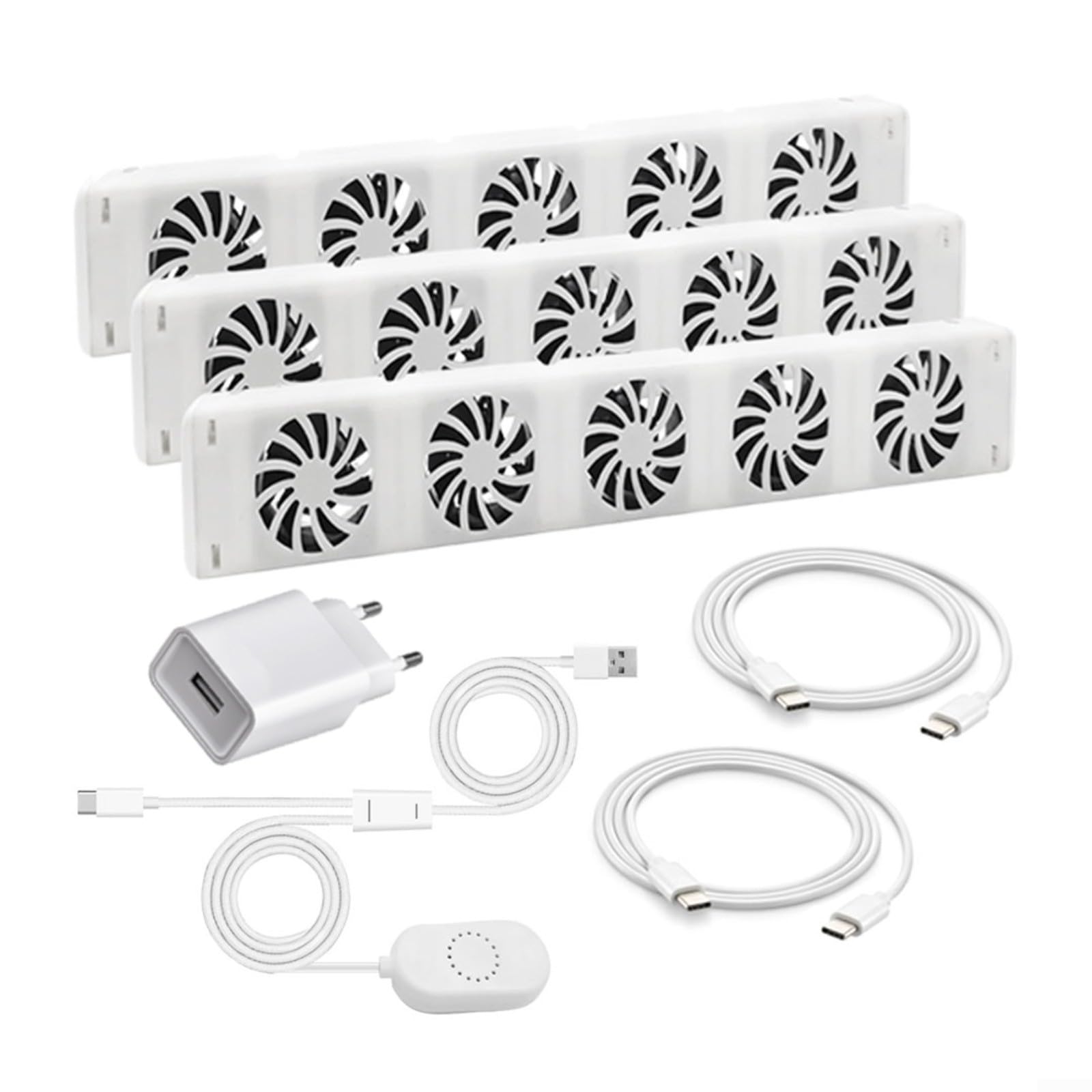Ventilador de radiador con sensor de temperatura para, para Smart Radiator Booster Extension Set para una distribución eficiente del calor y calefacción de habitaciones silenciosa (TRIO-SET)