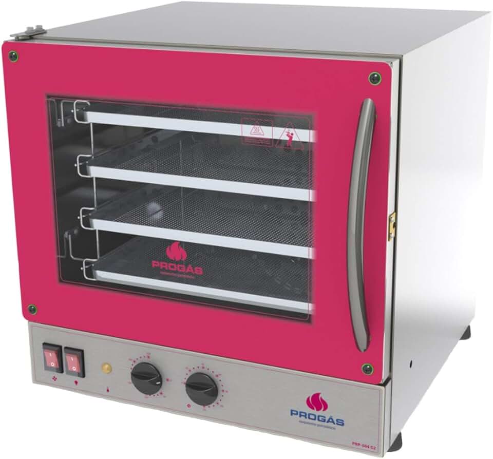 Progás, P37640, Forno de Elétrico Industrial Pirogas Para Pizza 4 Assadeiras 127 Volts, cor Inox, Aço