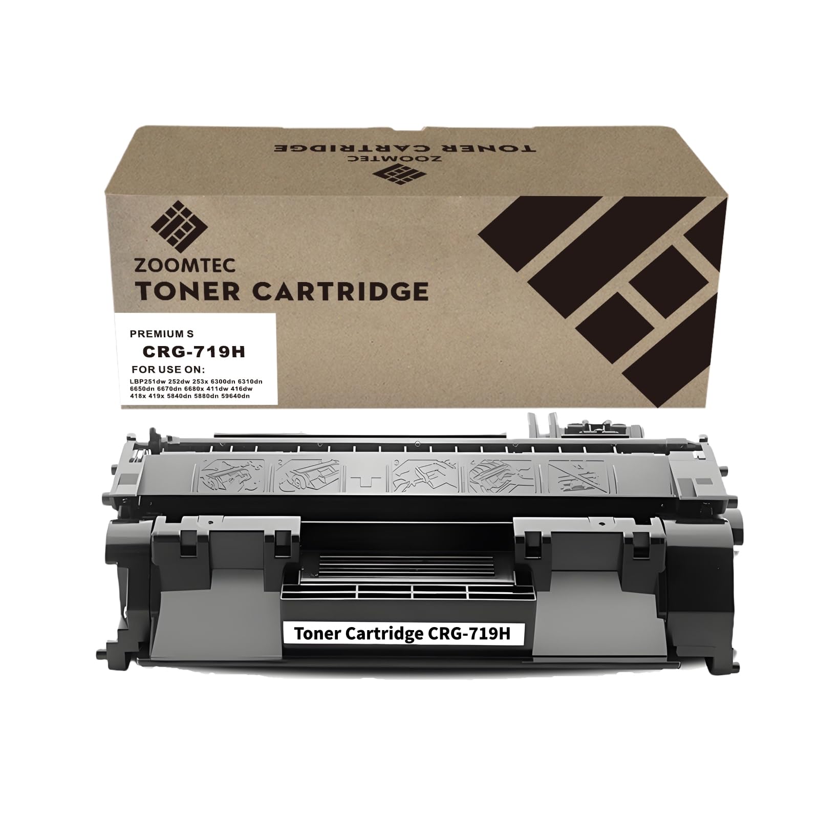 ZOOMTEC CRG-719H CRG 719H Cartucho De Tóner Compatible Con Impresora Canon LBP-6300dn 6650dn 6680x 6670dn 6310dn MF6180dw 6140dn LBP-253x 251dw 252dw MF411dw 416dw 418x 419x (1x Negro