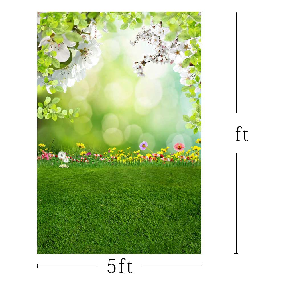 MEHOFOTO 2,1 x 1,5 m Coniglio Festa Srping Pasqua Coniglio Floreale Baby Shower Alcuni Coniglietti 1° Compleanno Fotografia Sfondo Foto Banner Poster