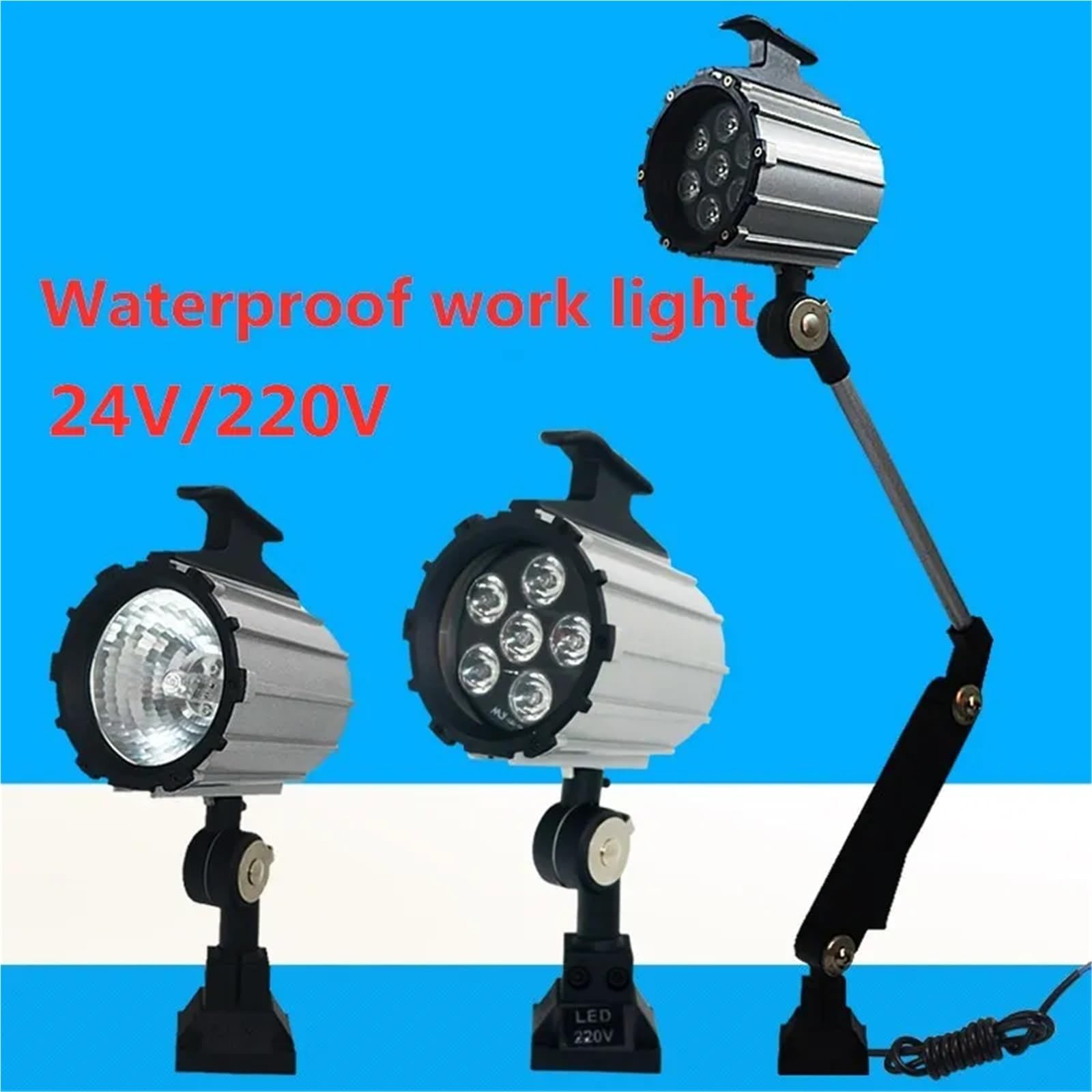 1 sztuka 6 W/7 W/9 W LED narzędzie do pracy z długim rękawem, składane, wodoodporne, olejoodporne na działanie oleju CNC, oświetlenie (krótkie ramię LED9w24v)