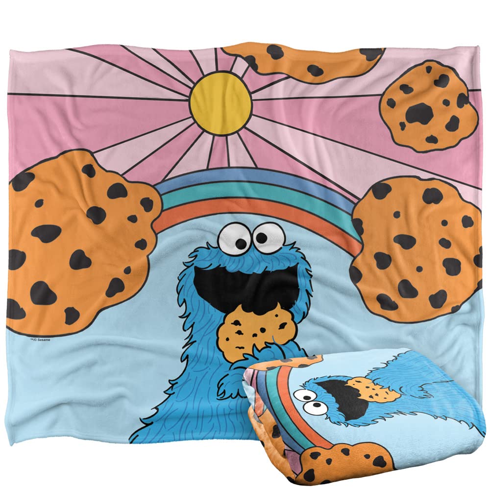 Logovision Cookie Monster Sunrise Sesame Street Officially Licensed Silky Touch Super Soft Throw Blanket 152 X 127 Cm