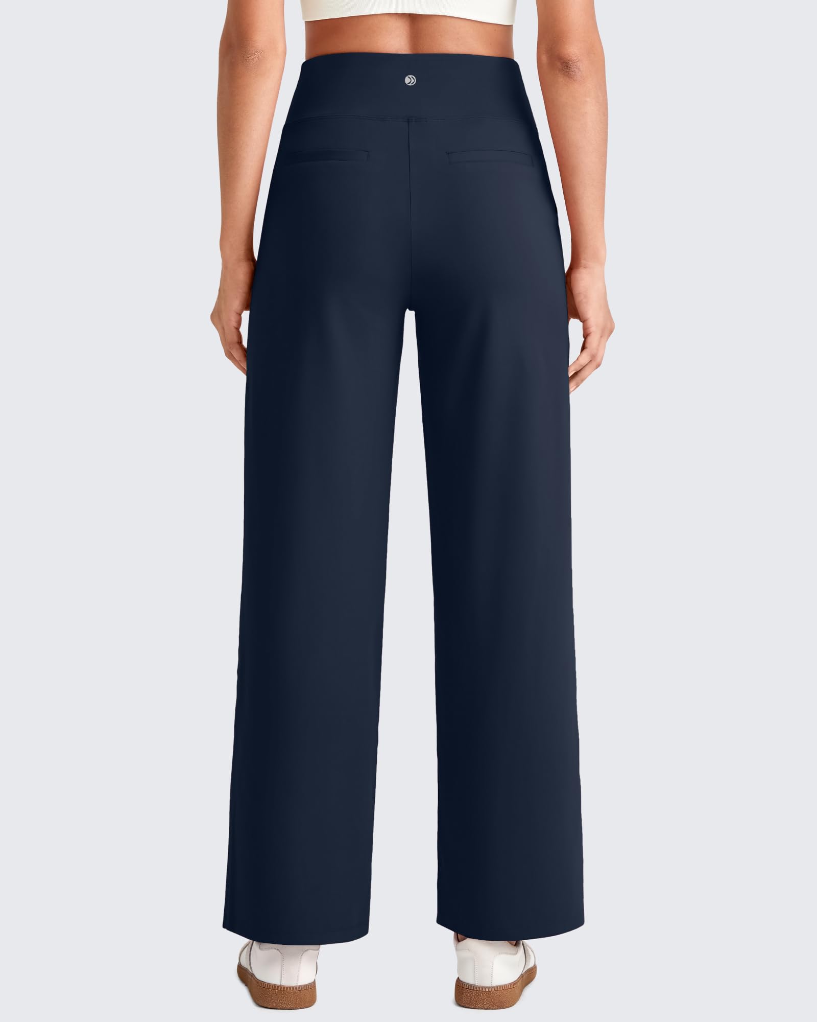 G4Free 25.5''/27.5''/29.5'' Wide Leg Yoga Pants for Women UK Ankle Length Trousers with Pockets High Waisted Business Casual Travel Pants