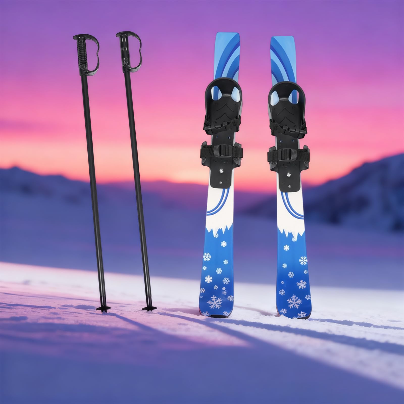 Snow Ski Board Beginner Ski Set Glide Kit Snow Sliding Gear ABS PE Steel Two Way Bindings High Load Capacity Reinforced Plate Portable Lightweight Winter Grass Sand Use Stability Control 68 x 6 cm