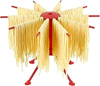 Vista 9 de Cambom Escurridor de pasta plegable - Estante de secado de fideos espaguetis con asas de 10 barras, color blanco